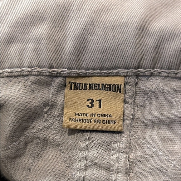 True‎ Religion Men's Dean Geo Quilted Relaxed Taper Jeans Pants Grey Size 31 - Picture 7 of 10